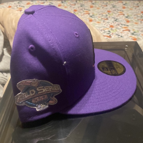 2001 WS Purple and Pink Arizona Diamondbacks Hat 7 3/4 - Picture 3 of 4